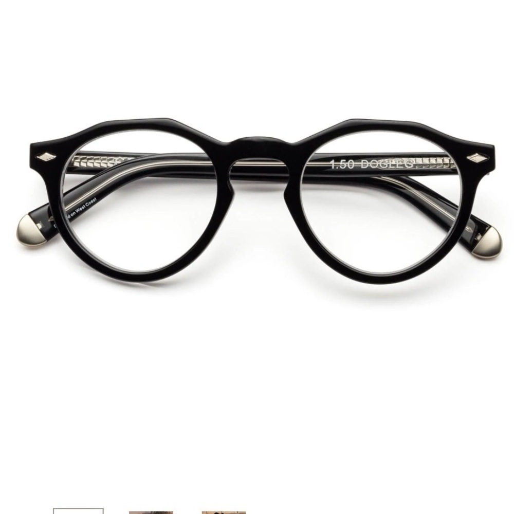 Caddis Dogleg Glasses in Gloss Black &Vodka - 2.5